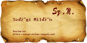 Szögi Milán névjegykártya