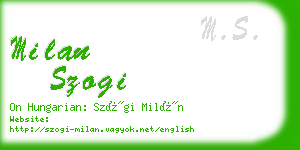 milan szogi business card